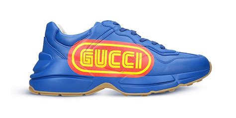 Gucci Rhyton SEGA Leather Sneaker Blue Release.